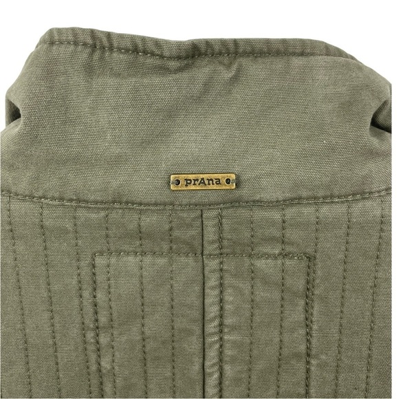 Prana Trip Military Green Plush Lined Organic Cotton Stretch Jacket Size M - Picture 9 of 12